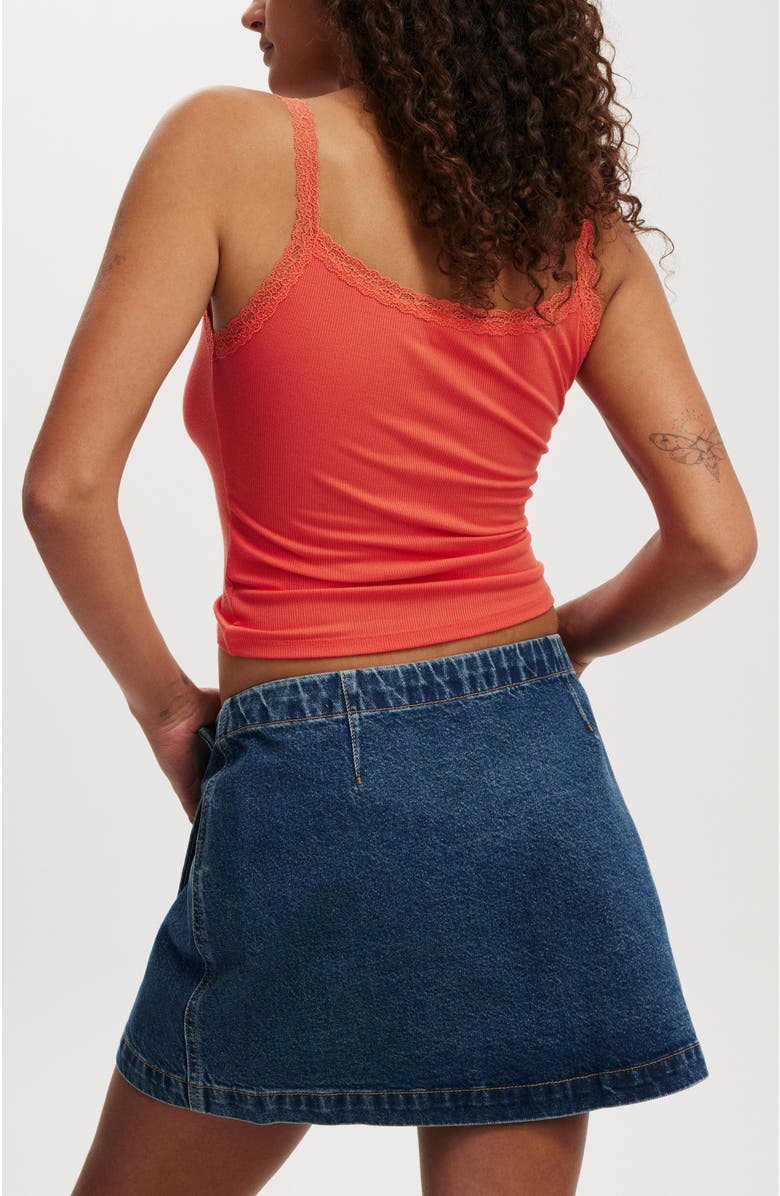 Cotton On Women's Wrapped Denim Mini Skirt, Alternate, color, 