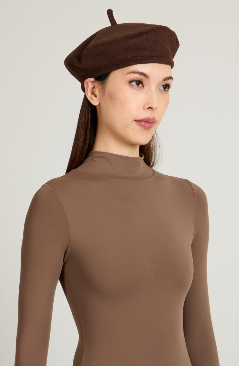 Eugenia Kim Carter Wool Blend Beret, Alternate, color, Chocolate