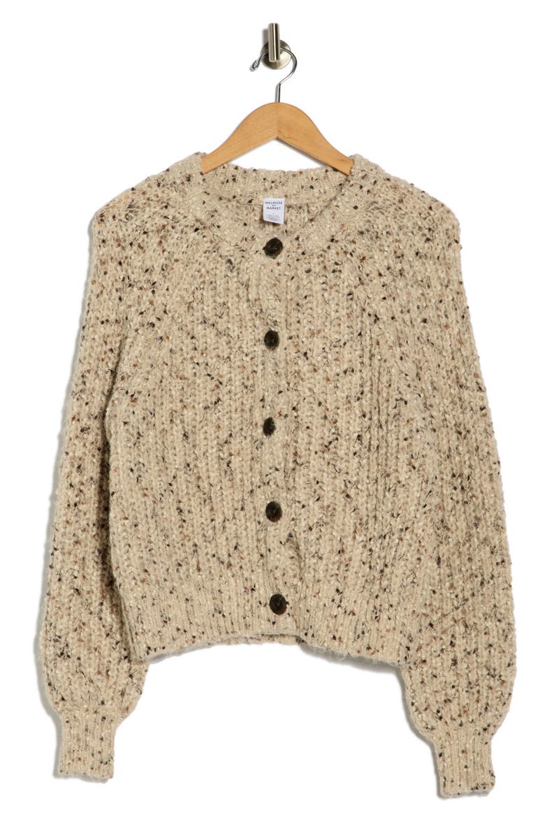 Relaxed Popcorn Cardigan, Alternate, color, GREY CHATEAU MULTI