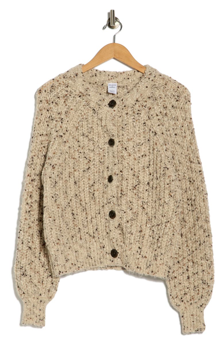 Melrose and Market Relaxed Popcorn Cardigan, Alternate, color, Grey Chateau Multi