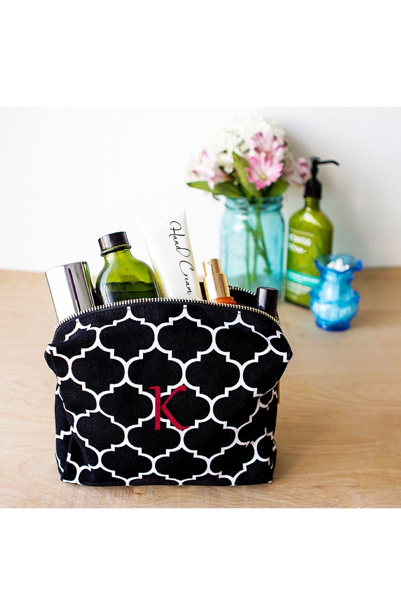 Cathy's Concepts Monogram Cosmetics Bag, Alternate, color, 