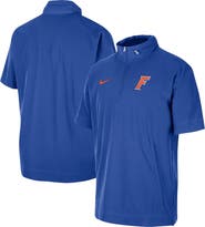Nike Men's Nike Royal Florida Gators Coaches Half-Zip Short Sleeve Jacket