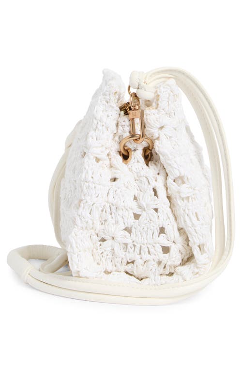 Sam Edelman Layla Floral Raffia Shoulder Bag In White