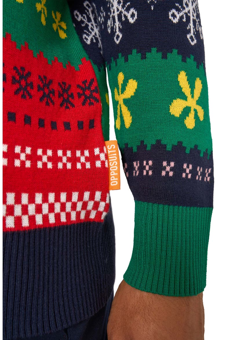SpongeBob Christmas Crewneck Sweater, Alternate, color, GREEN MULTI