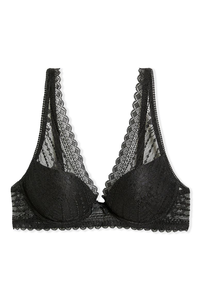 Panama N°3 Underwire Triangle Bra, Alternate, color, BLACK