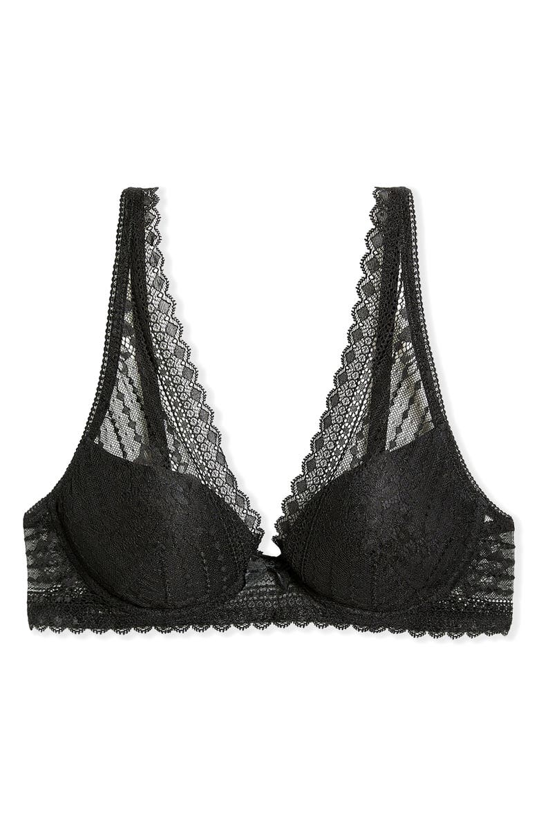 Etam Panama N°3 Underwire Triangle Bra, Alternate, color, Black