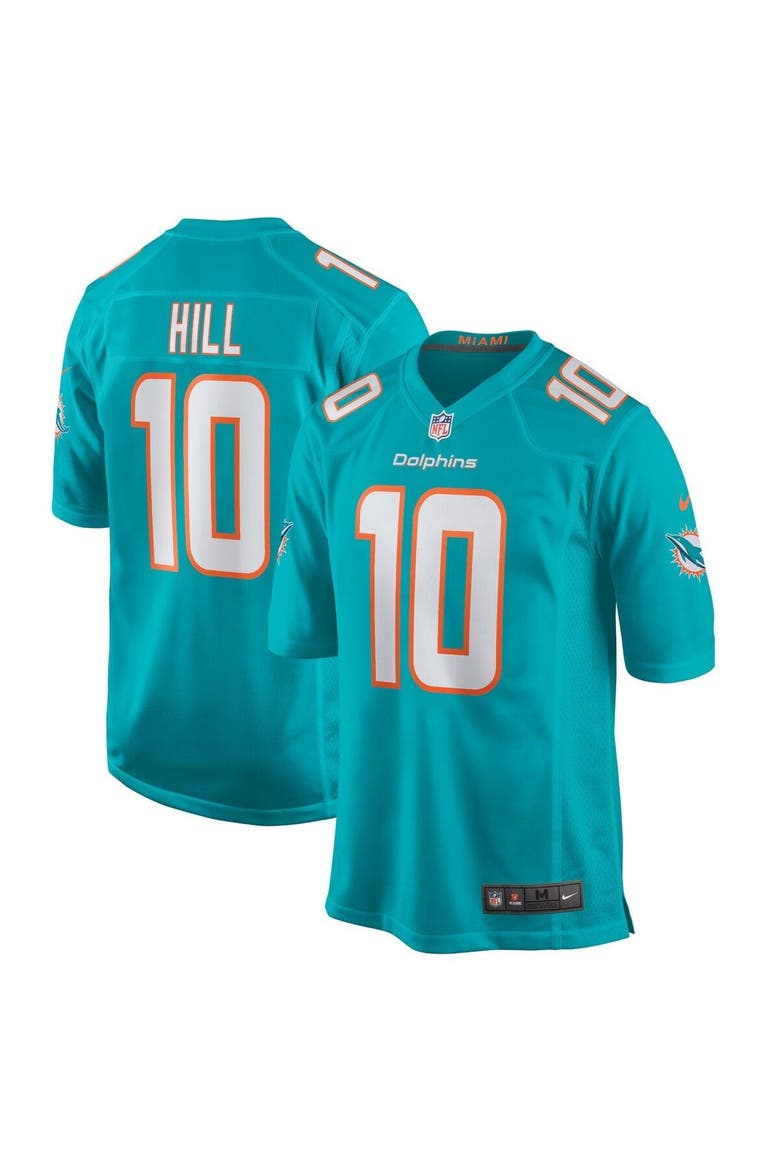 Men's Nike Tyreek Hill Aqua Miami Dolphins Game Jersey, Main, color, Aqua