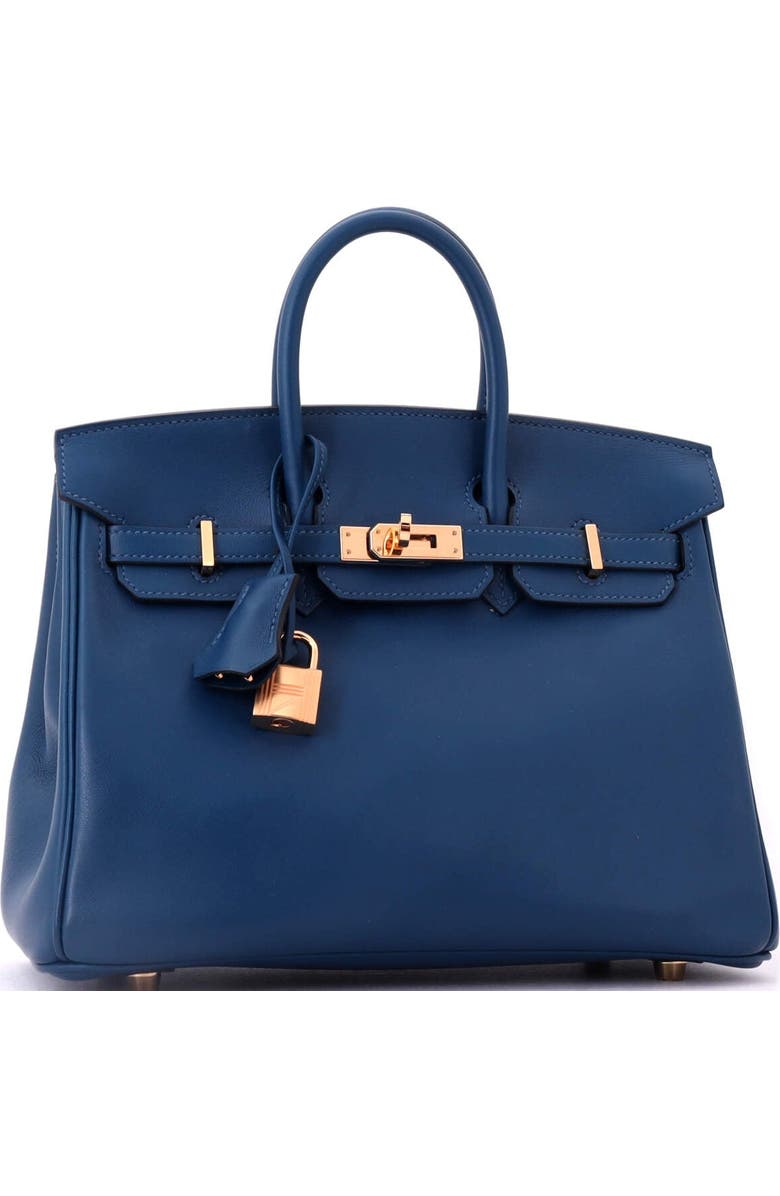 Pre-Owned Hermes Birkin Handbag Blue Swift with Gold Hardware 25, Alternate, color, Deep Blue