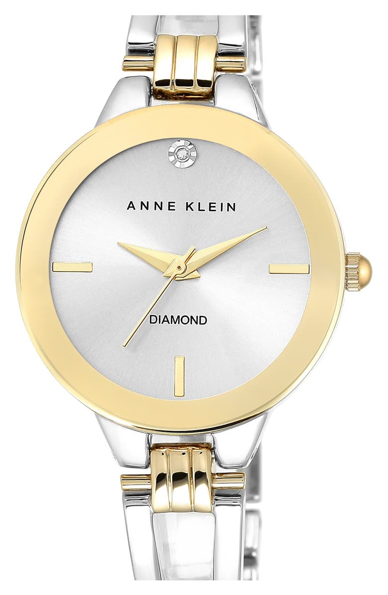 Anne Klein Diamond Marker Bangle Watch, 30mm, Main, color, 
