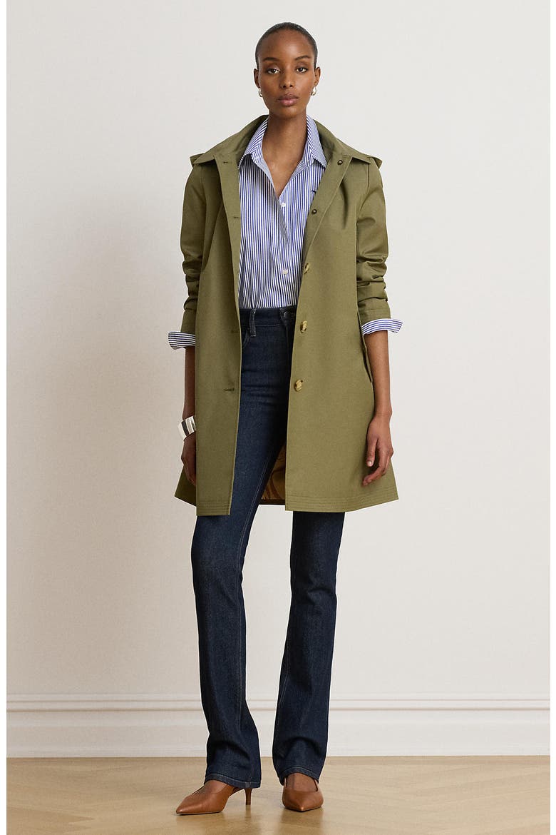Balmacaan Hooded Raincoat, Alternate, color, LIGHT AGAVE