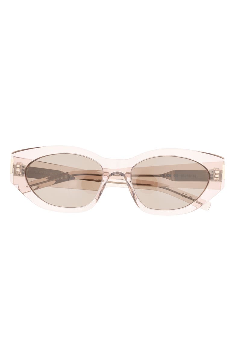 Saint Laurent Oval Sunglasses, Main, color, Nude Nude Brown