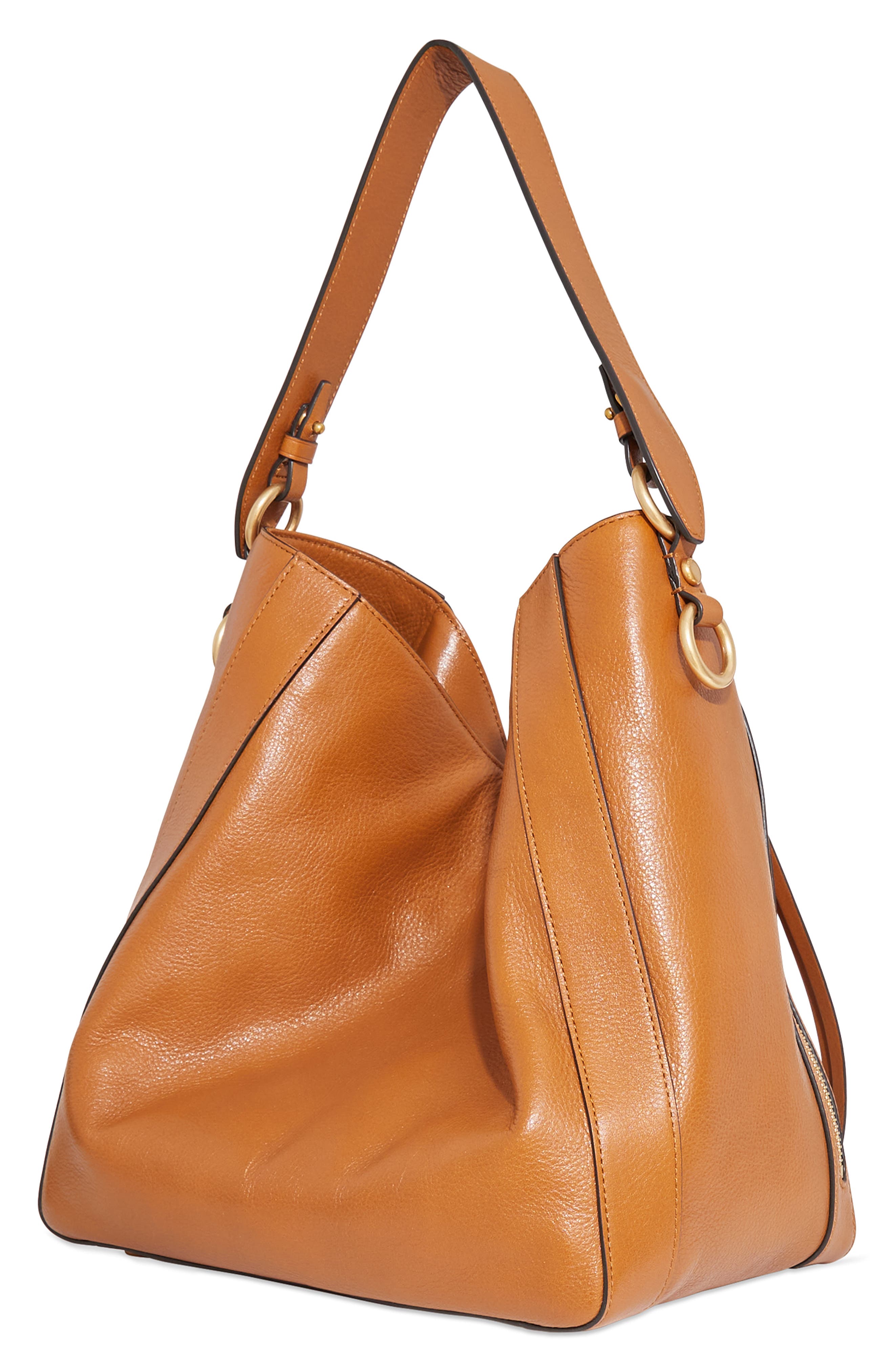 Rebecca Minkoff Mab Leather Hobo Bag, Alternate, color, Caramello