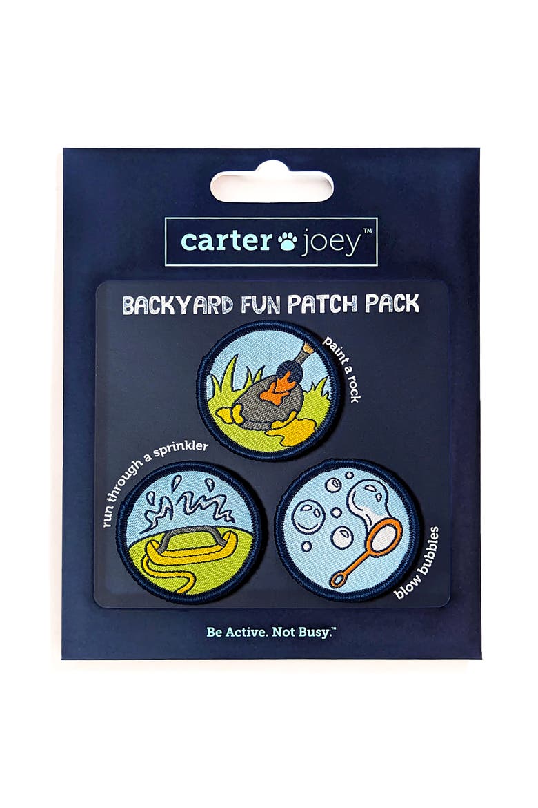 Backyard Fun Patches 3 Colorful Embroidered Hook And Loop Patches, Main, color, Multicolored