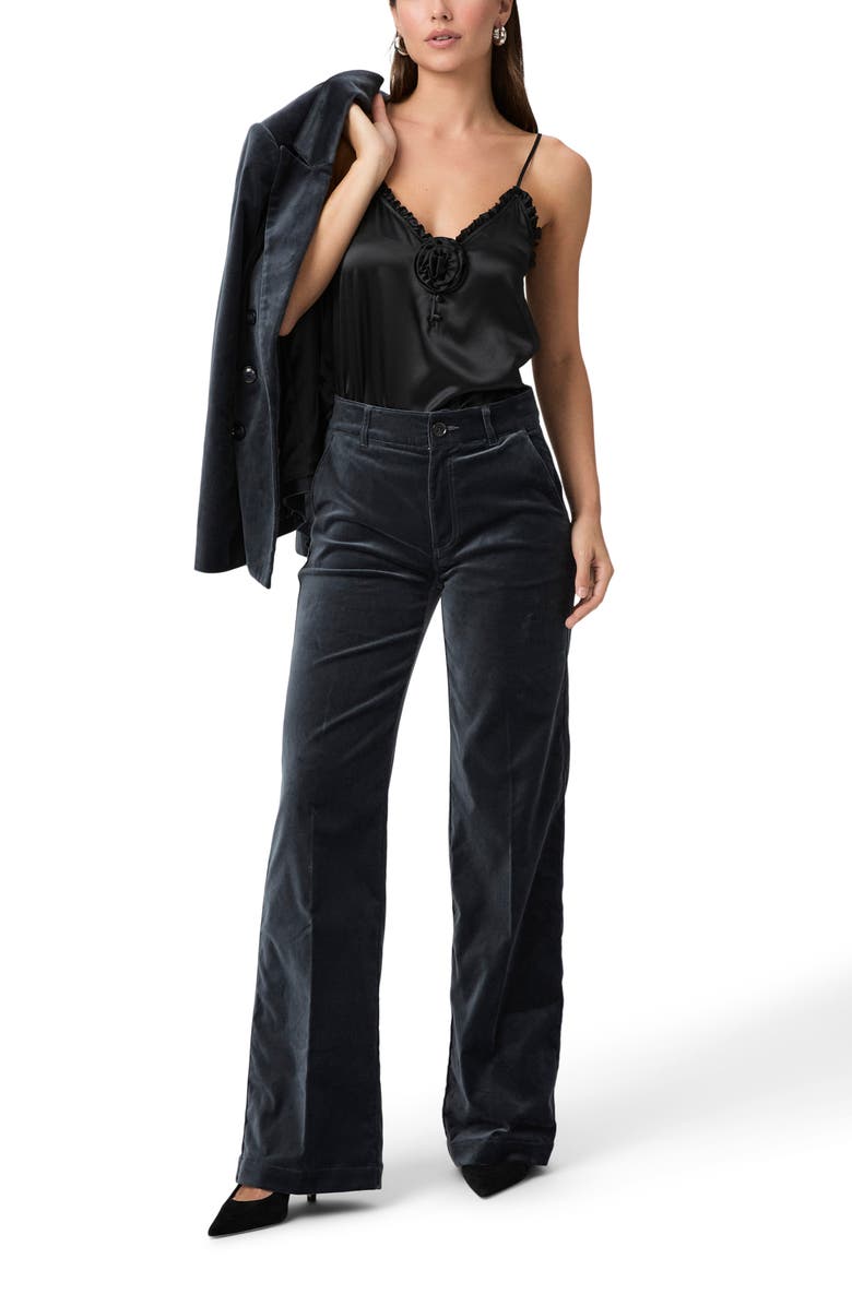 PAIGE Sasha Straight Leg Velvet Pants, Alternate, color, Calico Blue