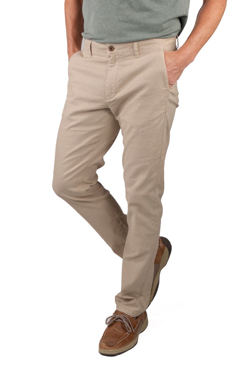 Tailor Vintage Puretec cool<sup>®</sup> Linen & Cotton Chino Pants, Main, color, Summer Khaki