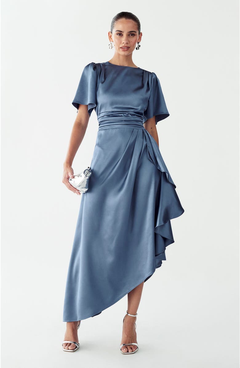 WILLA Narissa Midi Dress, Alternate, color, Steel Blue