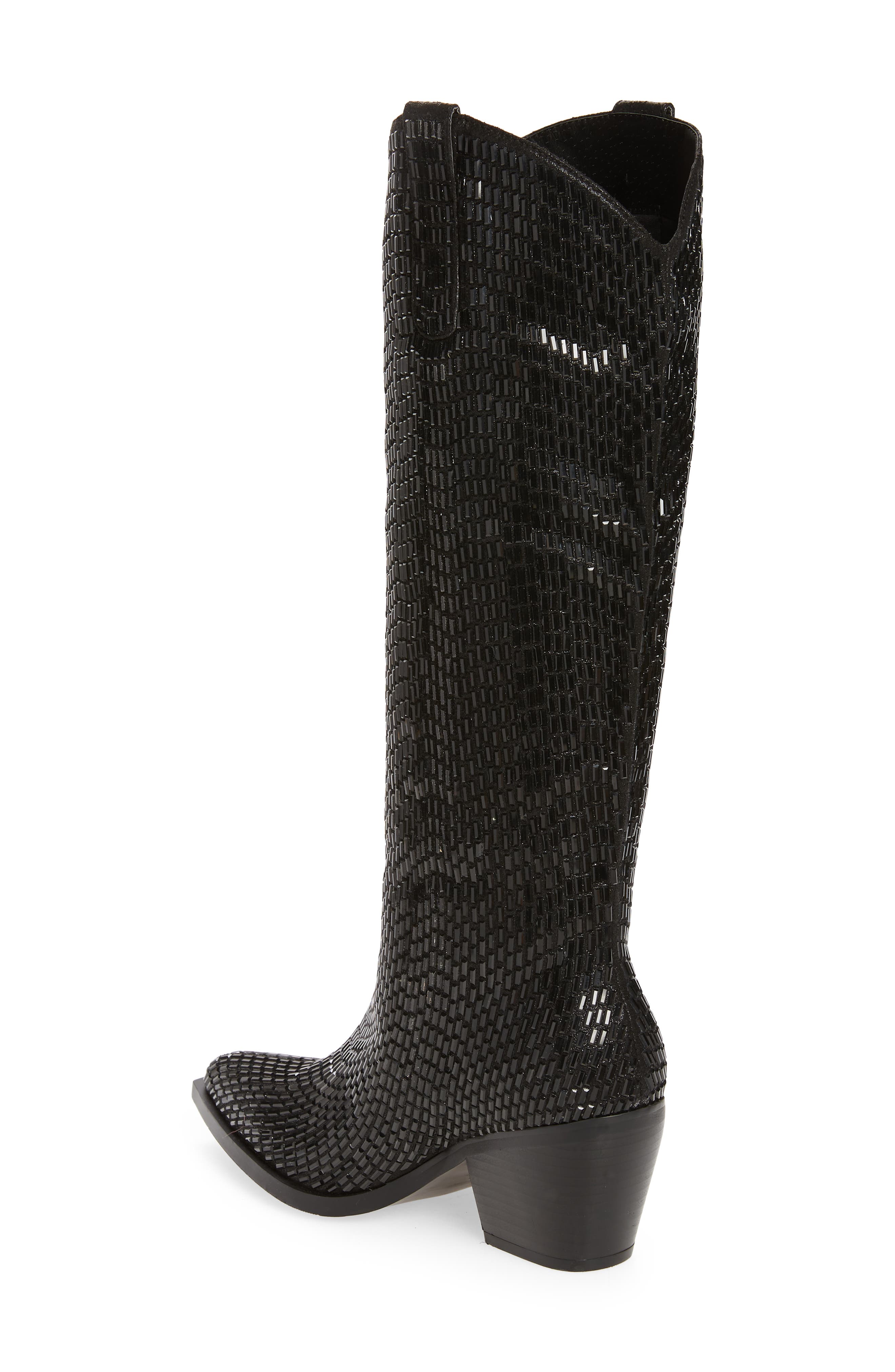 Driven Crystal Western Boot, Alternate, color, BLACK
