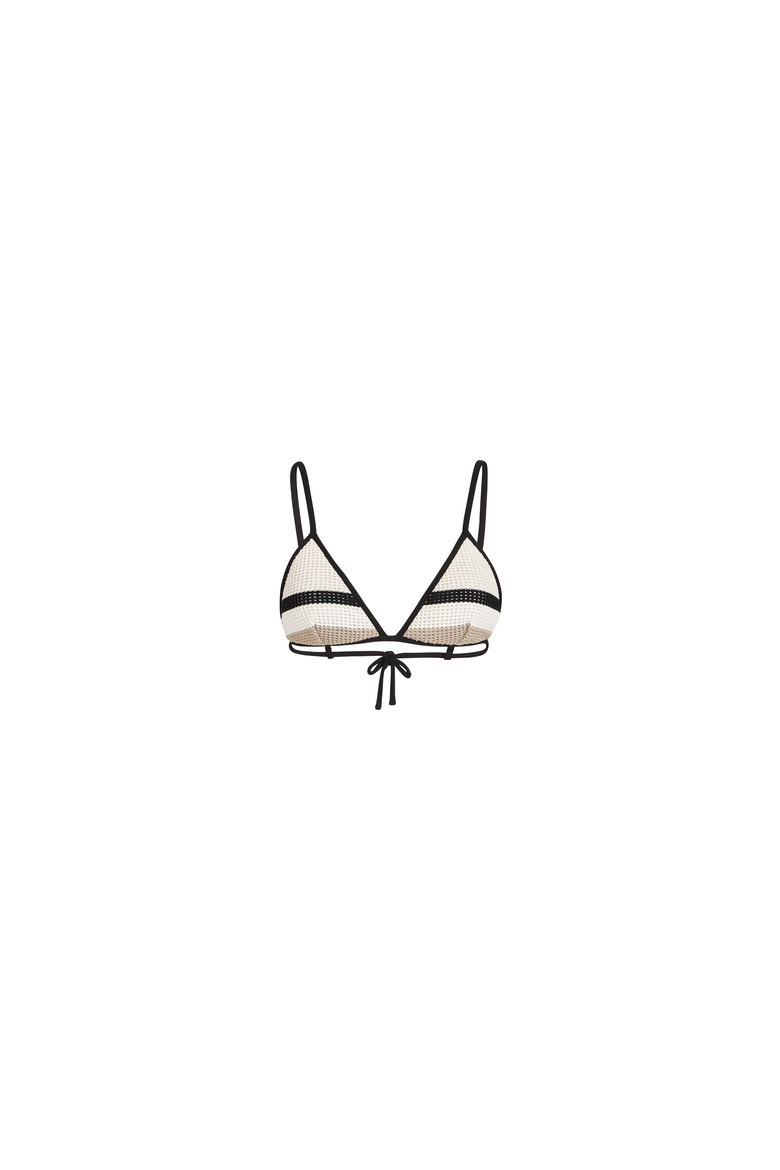 Cotton net knit bikini top, Alternate, color, Panama