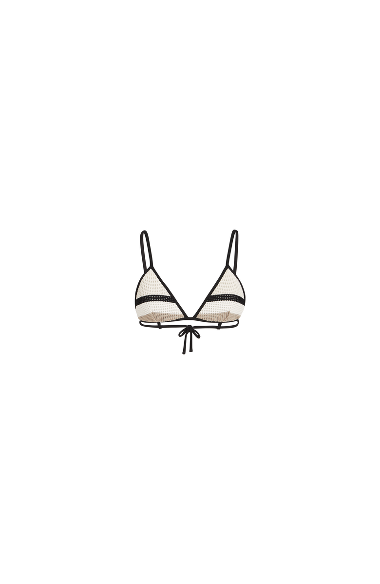 Brunello Cucinelli Net knit bikini top, Alternate, color, Black