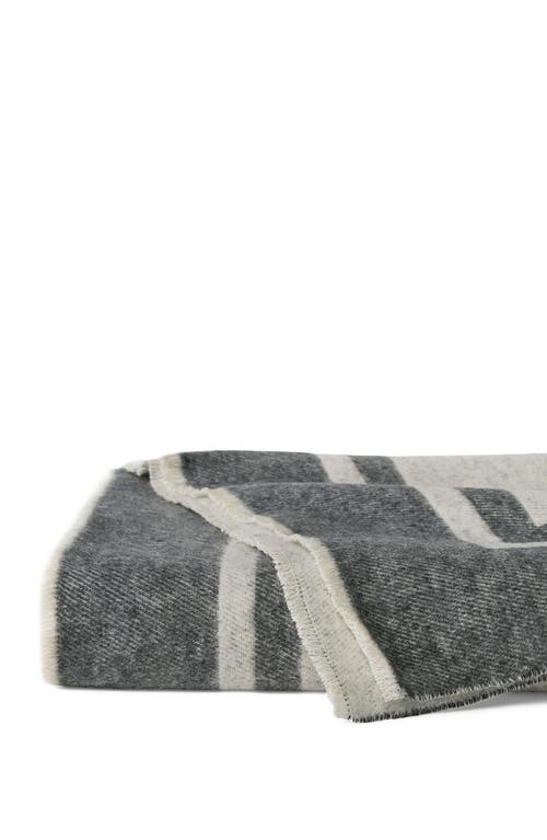 Sferra Viletta Throw Blanket In Oat/charcoal