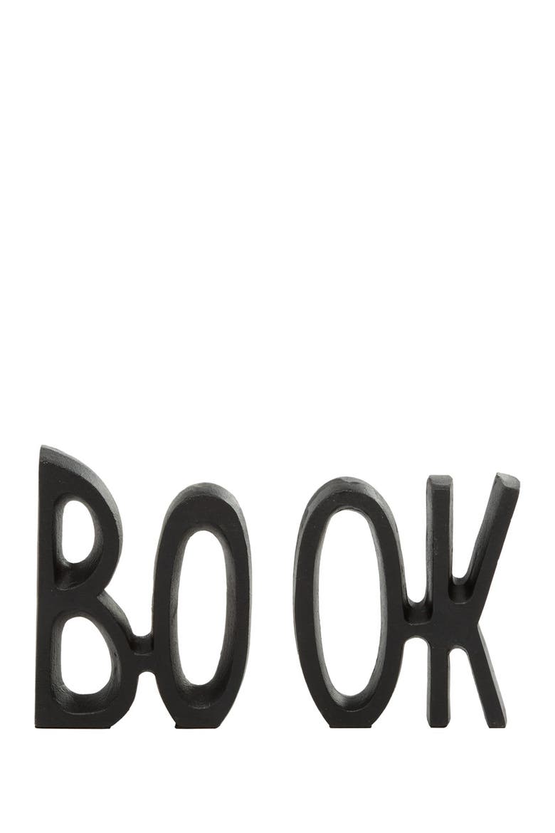 Black Aluminum Book Bookend - Set of 2, Main, color, BLACK