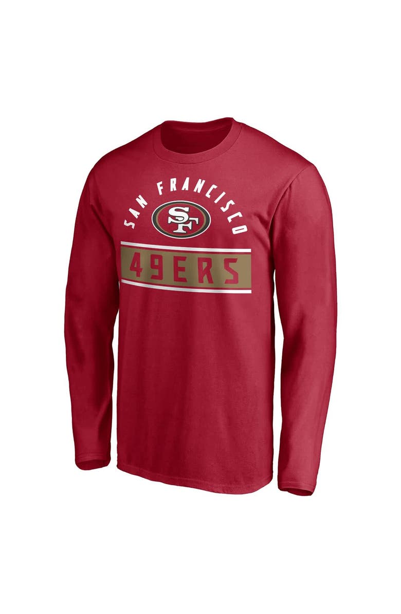 FANATICS Men's Fanatics Scarlet San Francisco 49ers Team Arc Knockout Long Sleeve T-Shirt, Alternate, color, 