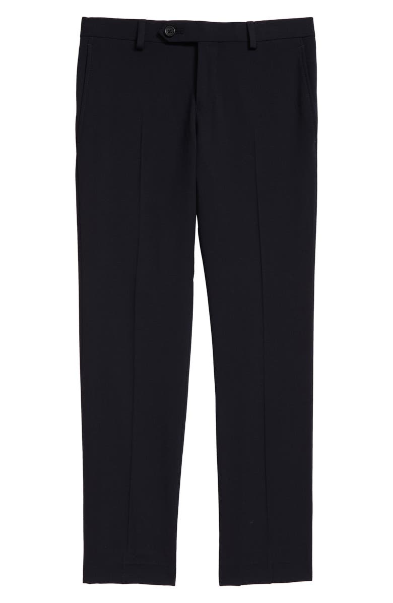 Tallia Solid Wool Blend Flat Front Trousers, Main, color,