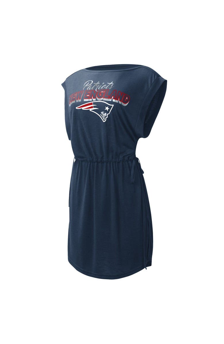 G-III 4HER BY CARL BANKS Women's G-III 4Her by Carl Banks Navy New England Patriots G.O.A.T. Swimsuit Cover-Up, Alternate, color, Navy