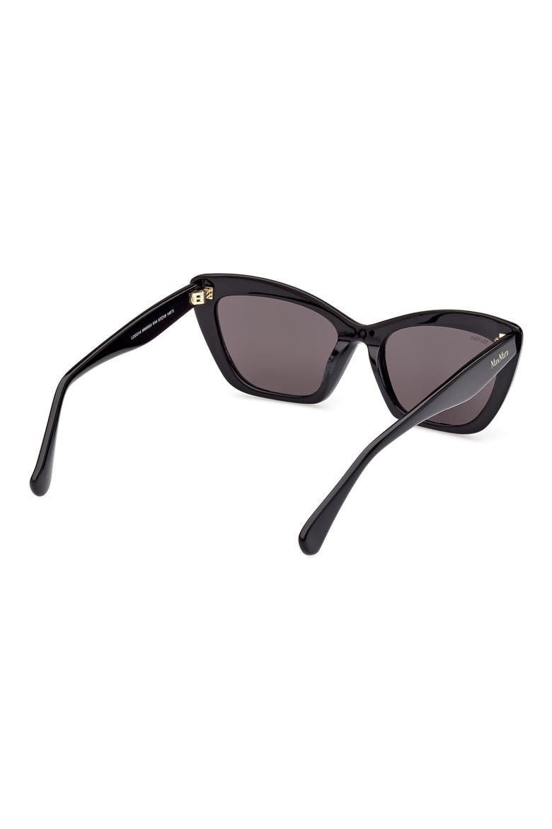 57mm Cat Eye Sunglasses, Alternate, color, SHINY BLACK / SMOKE