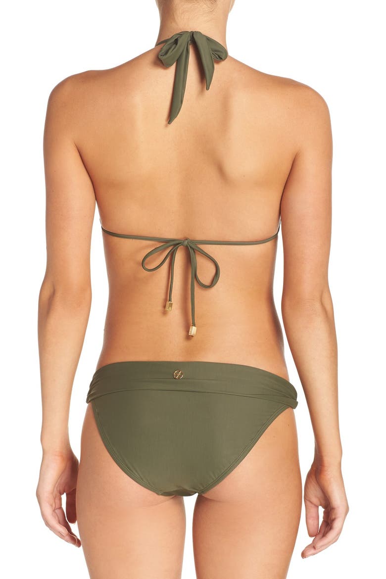ViX Swimwear 'Bia' Halter Bikini Top, Alternate, color, MILITARY