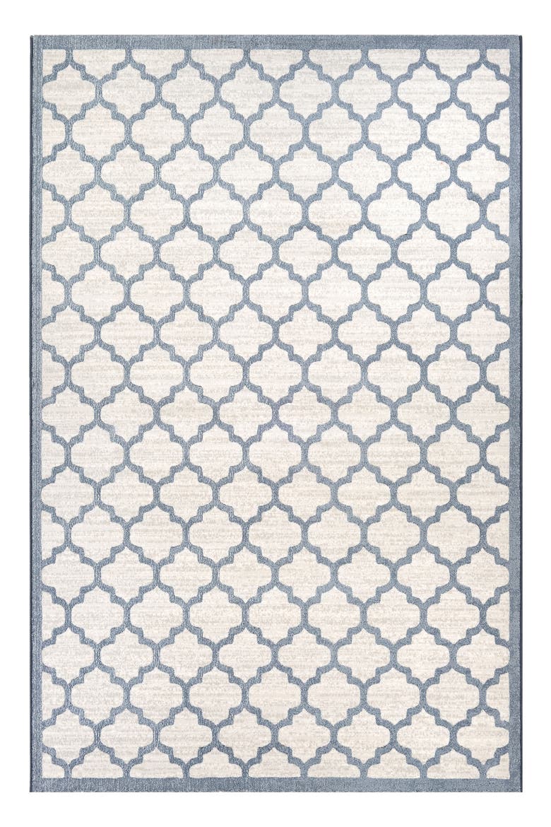 Marina Garden Gate Rug, Main, color, OYSTER/ SLATE BLUE