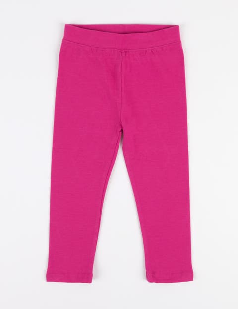 Girls Cotton Leggings, Solid Colors