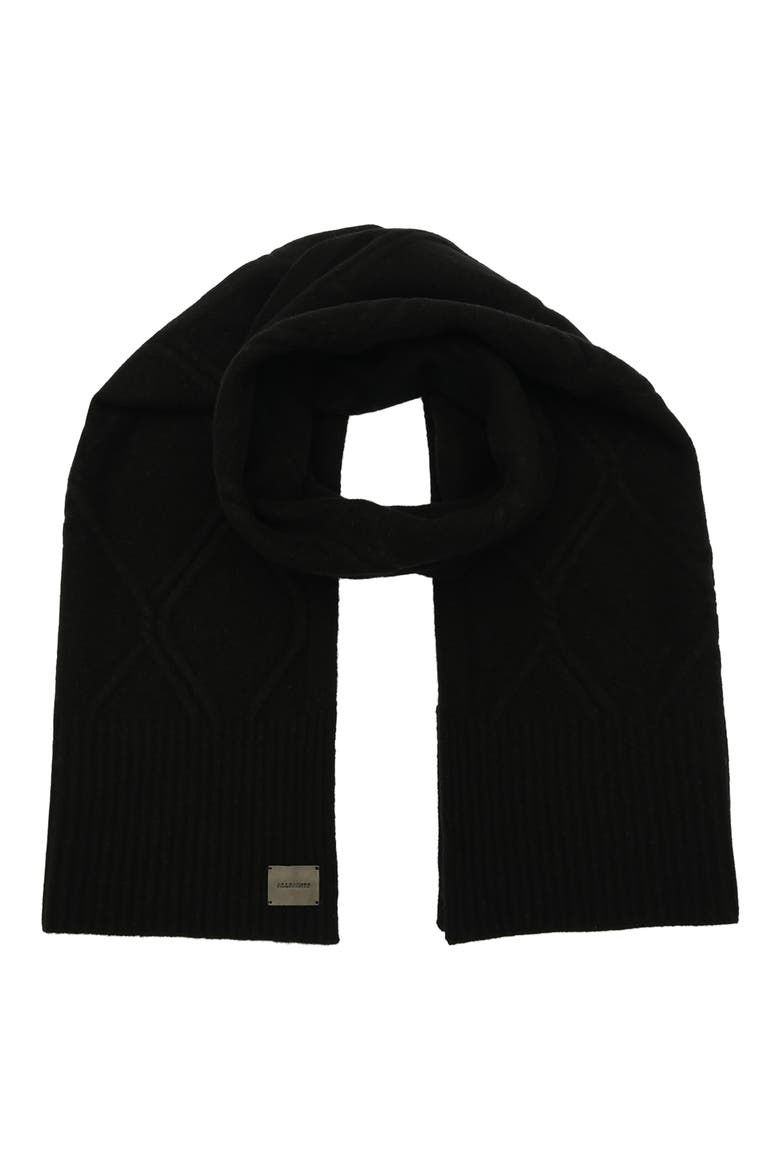 Brushed Wool Scarf, Main, color, BLACK