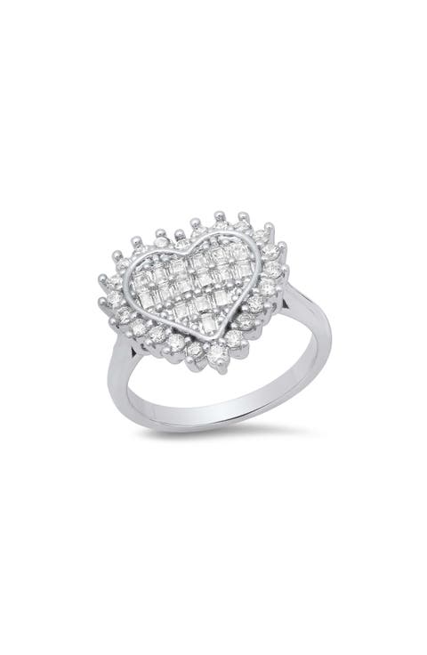 18k Gold Plated Cubic Zirconia Heart Ring