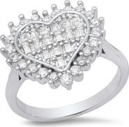 STEELTIME 18k Gold Plated Cubic Zirconia Heart Ring