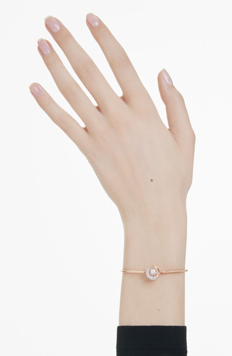 Swarovski Dextera Dancing Crystal Charm Bracelet, Alternate, color, Rose Gold