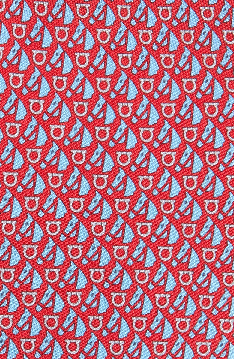 FERRAGAMO Equestrian Print Silk Tie, Alternate, color, F.rosso