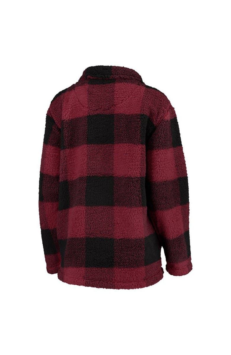 BOXERCRAFT Women's Maroon/Black Virginia Tech Hokies Plaid Sherpa Quarter-Zip Pullover Jacket, Alternate, color, 