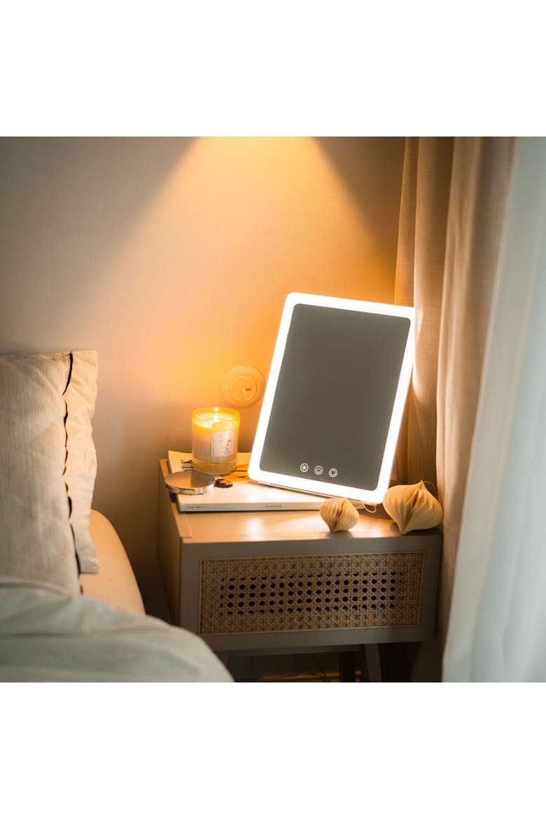 Sleek Adjustable Bright LED Slim Makeup Mirror, Alternate, color, White
