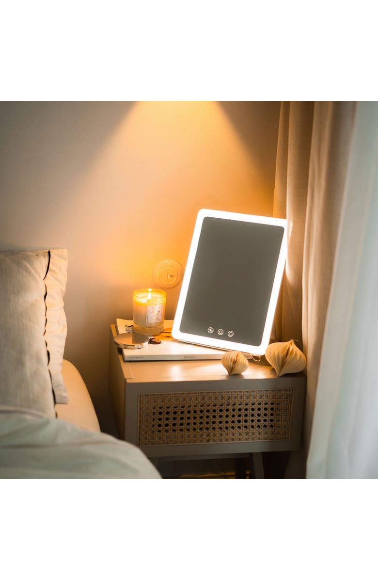 Ilios Lighting Sleek Adjustable Bright LED Slim Makeup Mirror, Alternate, color, White