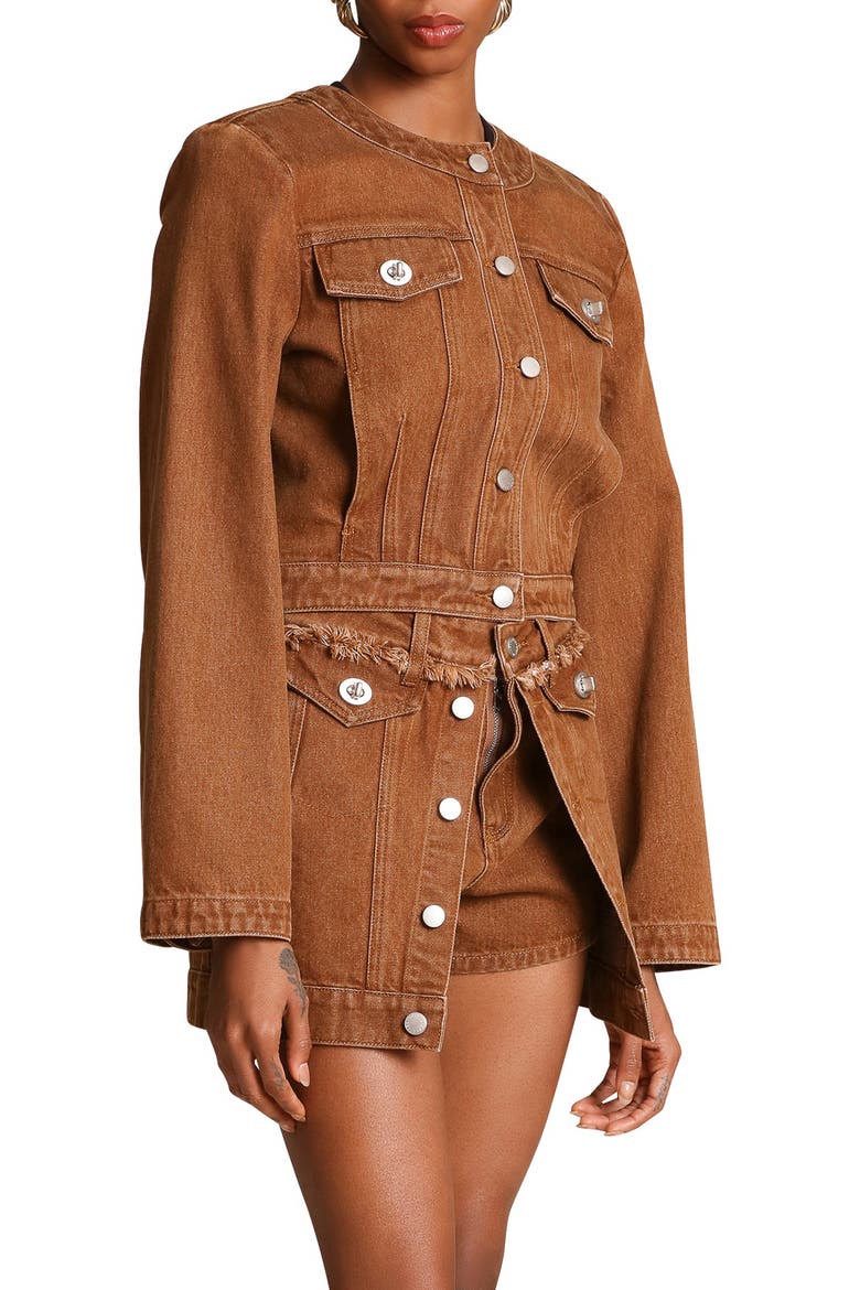 Cropped Trucker Jacket, Alternate, color, WASHED MAPLE