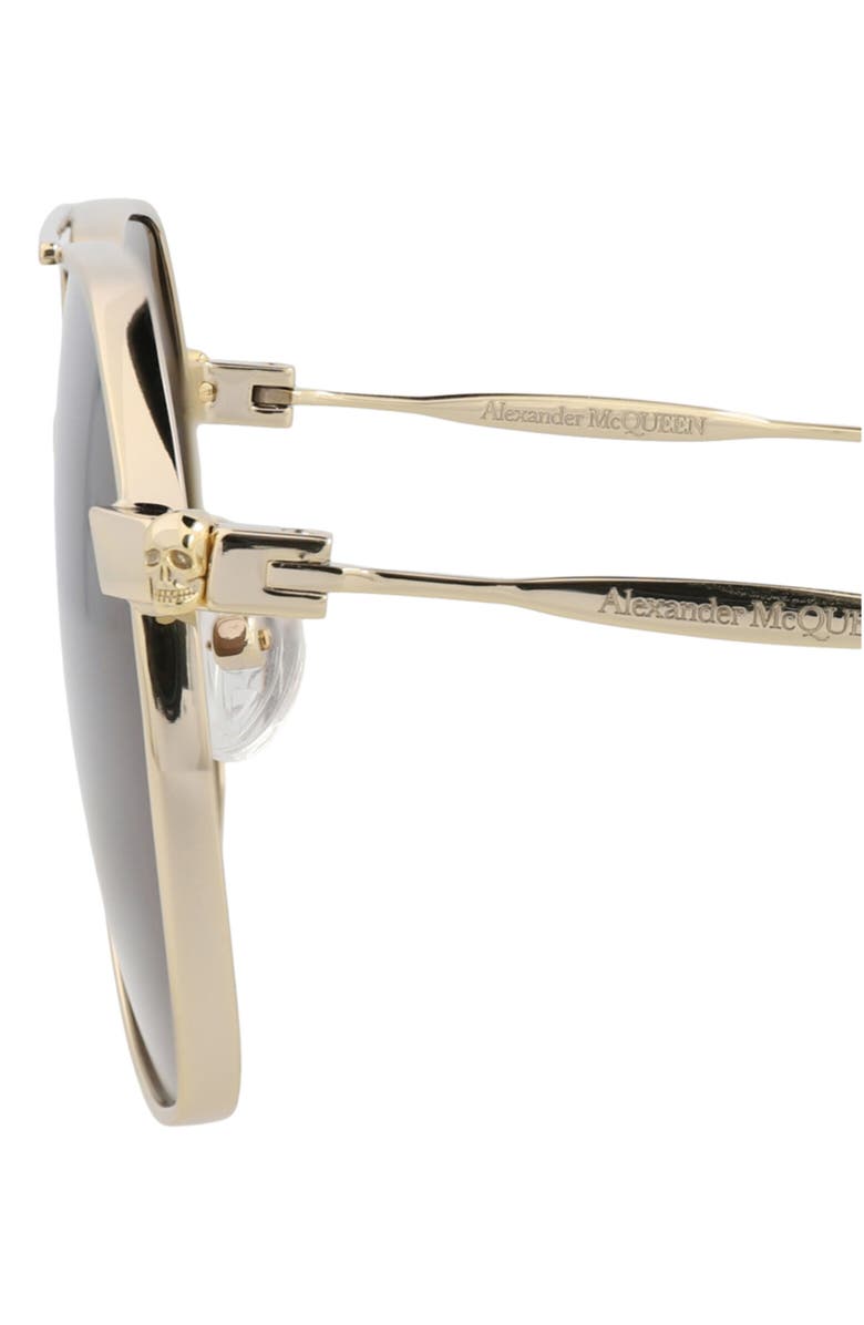 McQueen 59mm Aviator Sunglasses, Alternate, color, Gold Gold Brown