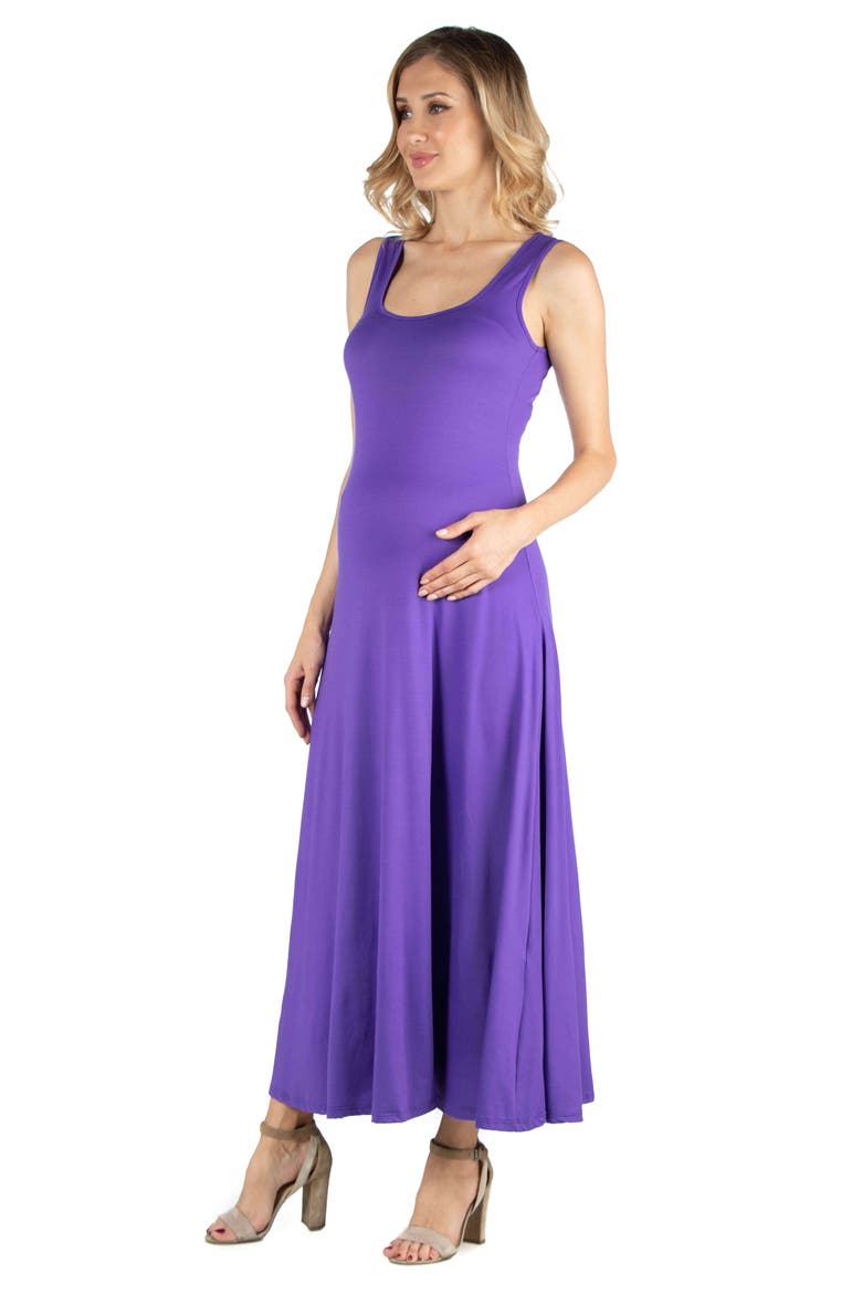 Maternity Slim fit A-Line Sleeveless Maxi Dress, Alternate, color, Lilac