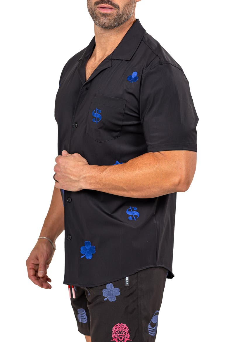 Marthy Black Camp Shirt, Alternate, color, BLACK