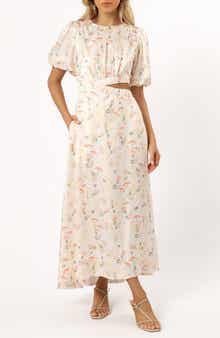 Petal & Pup Aminah Puff Sleeve Cutout Maxi Dress