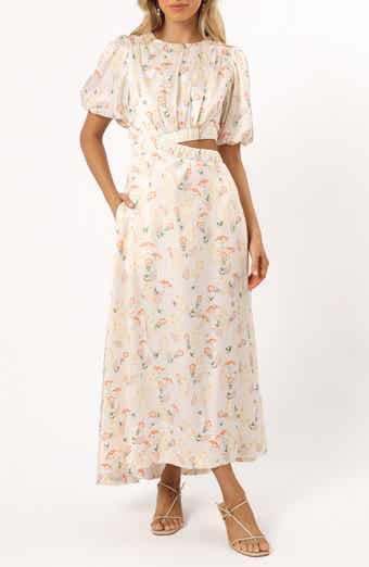 Petal & Pup Aminah Puff Sleeve Cutout Maxi Dress