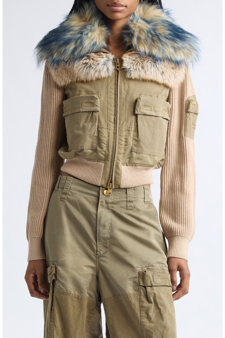 G-Ustav Mixed Media Jacket, Main, color, KHAKI