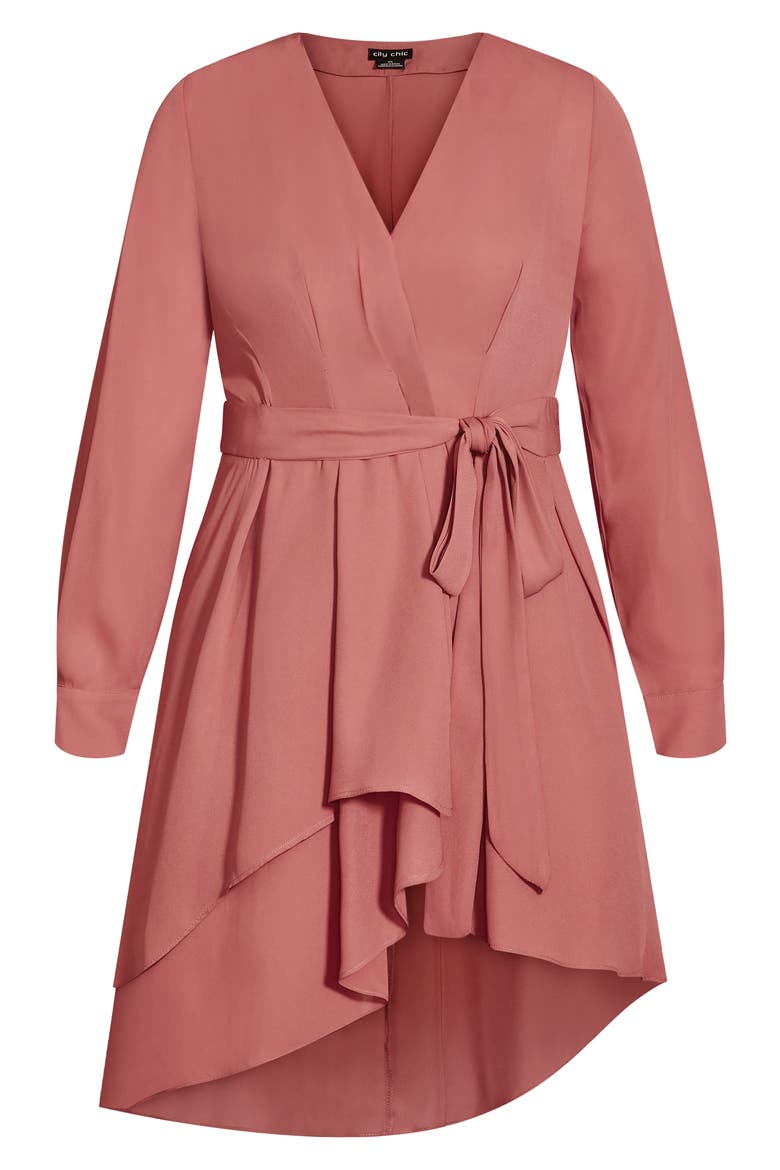 Lyric Faux Wrap Blouse, Alternate, color, DUSTY MAUVE