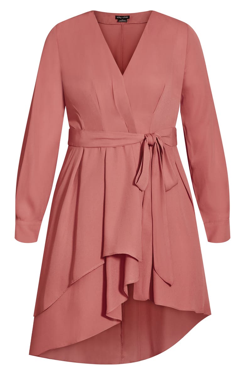 City Chic Lyric Faux Wrap Blouse, Alternate, color, Dusty Mauve