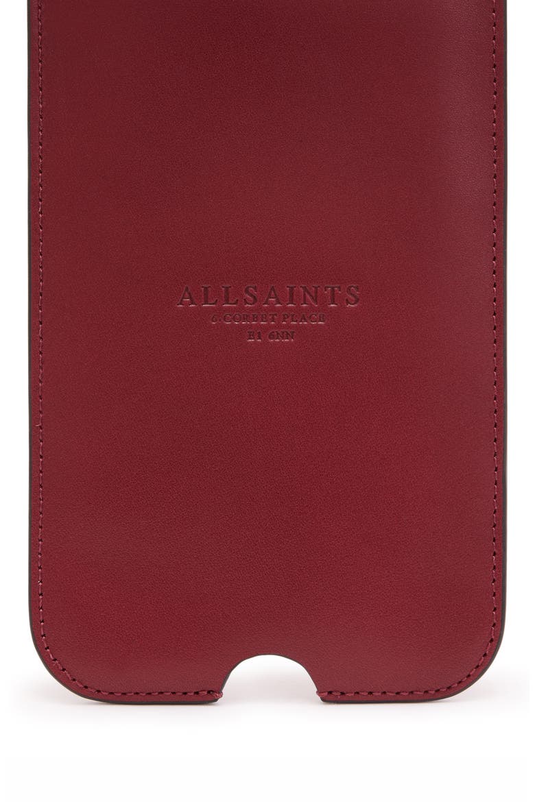 Cybelle Leather Phone Holder on a Lanyard, Alternate, color, RED